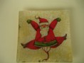 Prato de vidro com decoupage-Natal